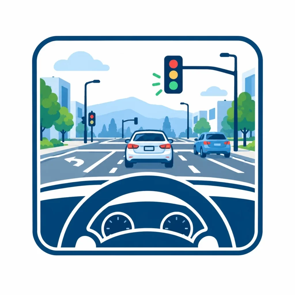 Test-style driving practice at traffic lights for ICBC road test preparation